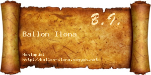 Ballon Ilona névjegykártya
